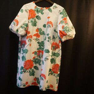 SUITE Red Geranium Poplin Dress w Rhineston Bow